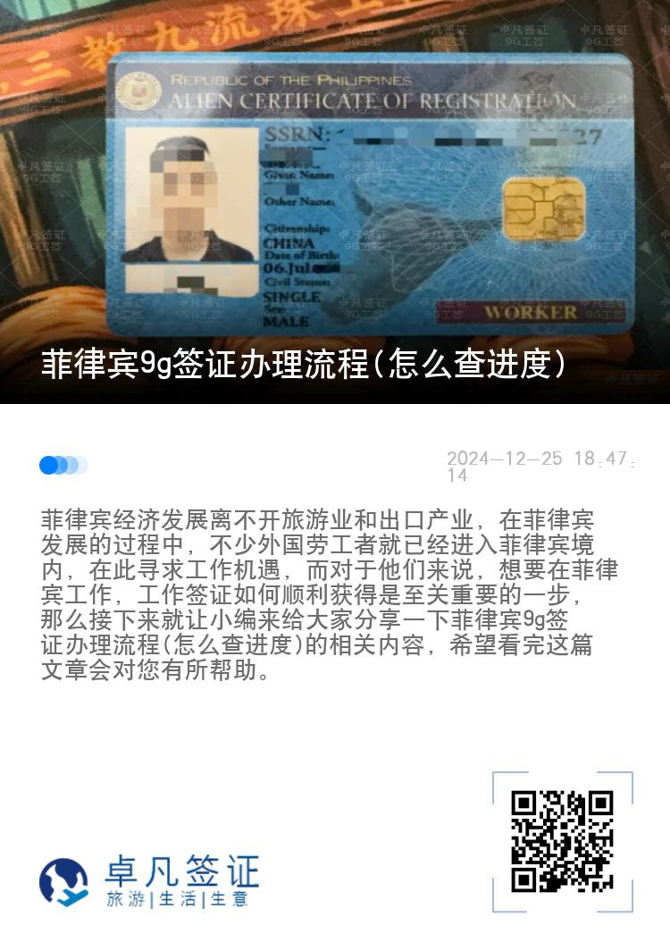 菲律宾9g签证办理流程(怎么查进度)